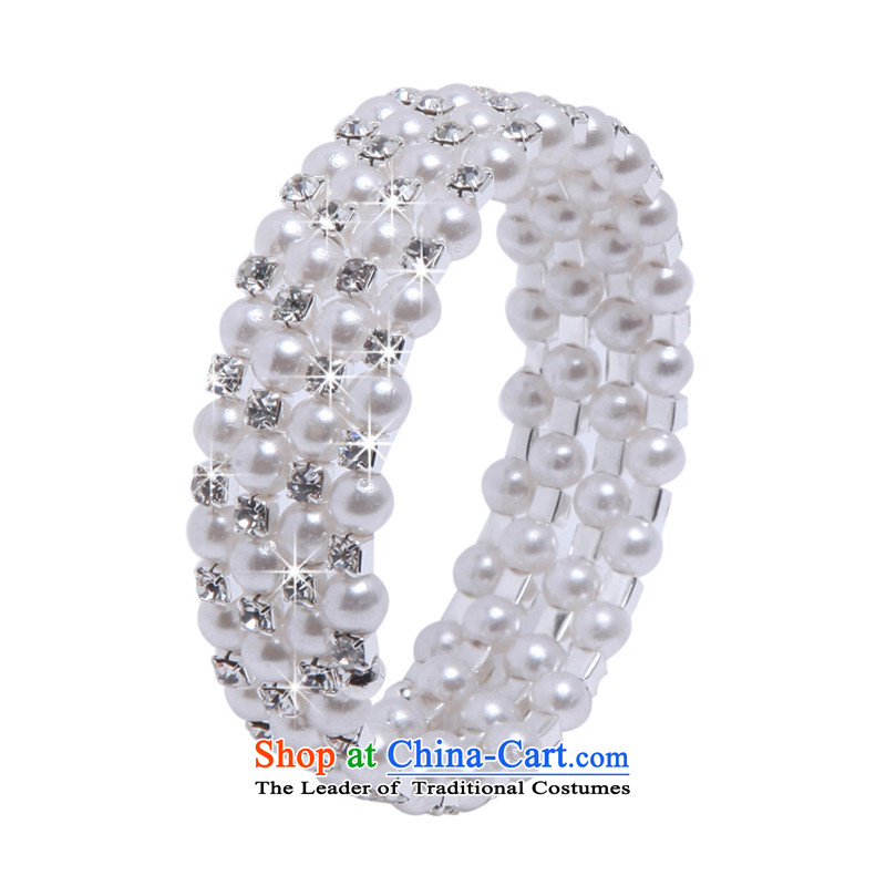  Stylish multi-tier spiral mslover pearl charm bracelets brides resiliency hand chain wrist Jewelry Ornaments B130803 bride silver 5 row, of Lisa (MSLOVER) , , , shopping on the Internet