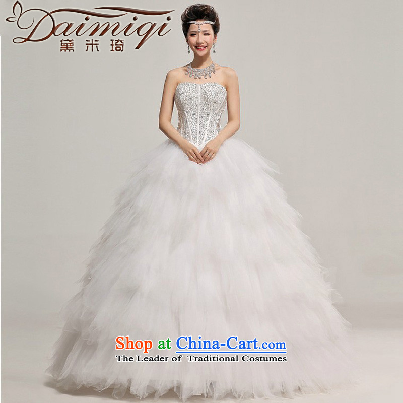 Doi m qi 2014 new stylish wedding retro bon bon skirt deluxe booking a shallow V-Neck wedding whiteS