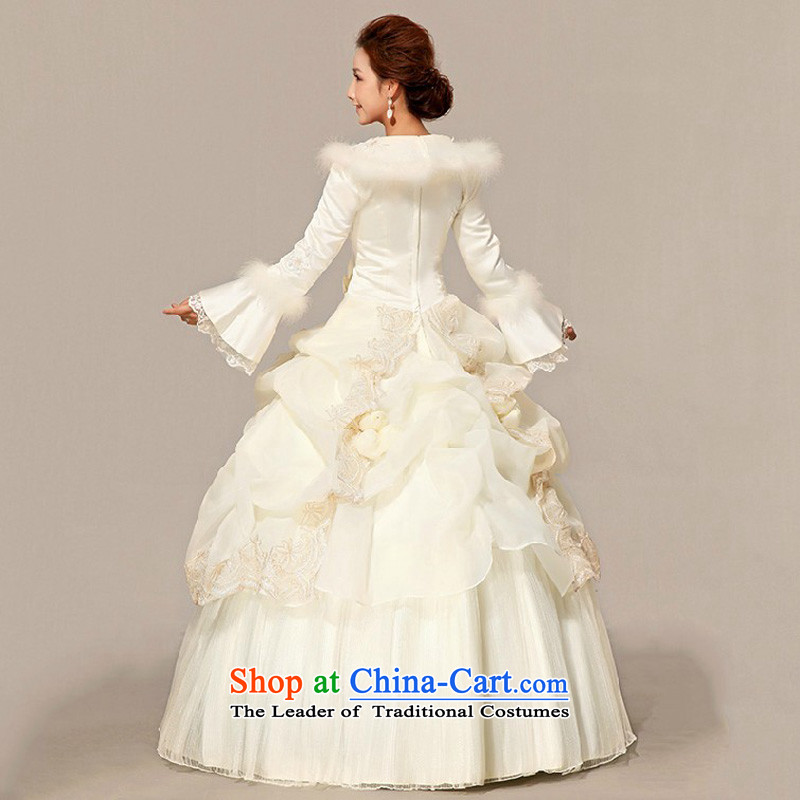 Doi m qi winter wedding Princess Bride to align the long-sleeved wedding dresses 2014 new winter) cotton wedding photo color S Demi Moor Qi , , , shopping on the Internet