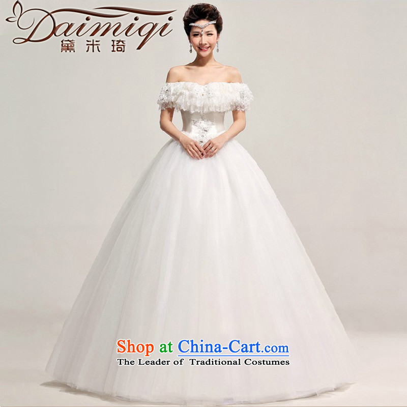 Wedding dresses Korean word bride straps wedding to align the shoulder larger wedding marriage wedding video thin White?XXL