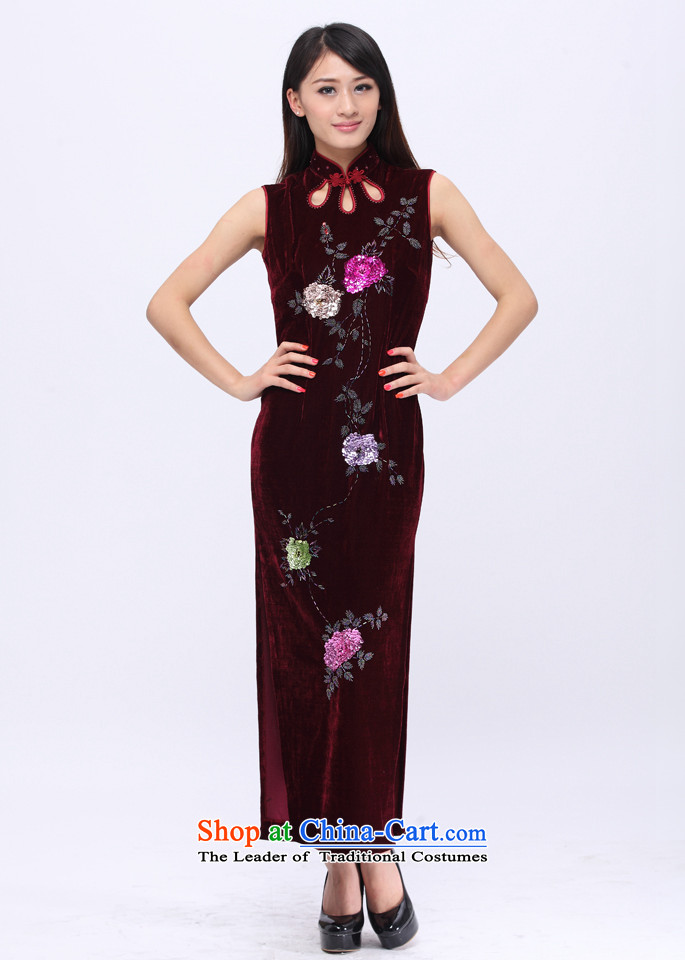 Star magazine, Stretch Wool hand embroidery colorful beads flower high-end style qipao gown 201503 wine red L picture, prices, brand platters! The elections are supplied in the national character of distribution, so action, buy now enjoy more preferential! As soon as possible.
