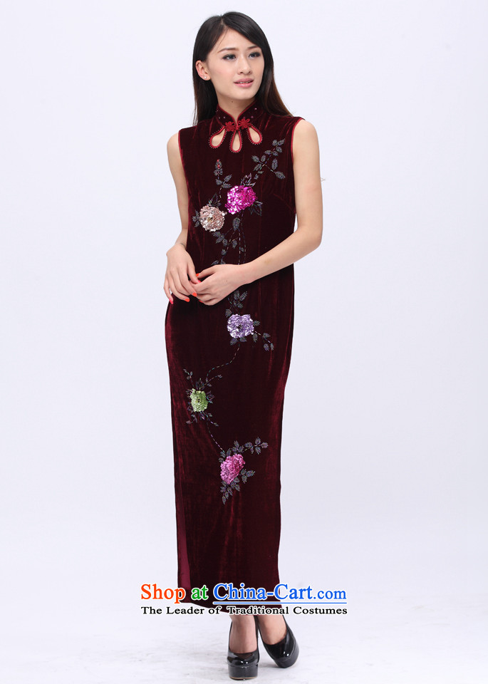Star magazine, Stretch Wool hand embroidery colorful beads flower high-end style qipao gown 201503 wine red L picture, prices, brand platters! The elections are supplied in the national character of distribution, so action, buy now enjoy more preferential! As soon as possible.