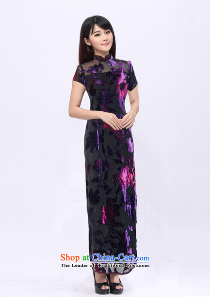 Digang qipao custom summer stylish short-sleeved long length of the Jurchen people scouring pads burned Mrs Pin 201527 black skirt qipao M picture, prices, brand platters! The elections are supplied in the national character of distribution, so action, buy now enjoy more preferential! As soon as possible.