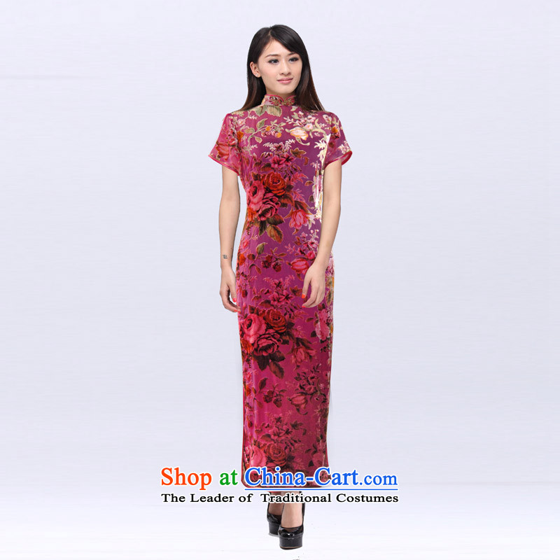 Summer Chinese cheongsam dress improved long custom Mrs Yeojin scouring pads rotten spend qipao 201522A banquet peach , Digang shopping on the Internet has been pressed.