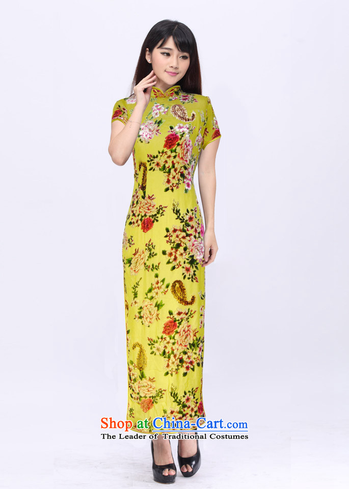 Upscale cheongsam dress summer long Mrs Yeojin scouring pads rotten spend qipao 201526D custom yellow XXL picture, prices, brand platters! The elections are supplied in the national character of distribution, so action, buy now enjoy more preferential! As soon as possible.