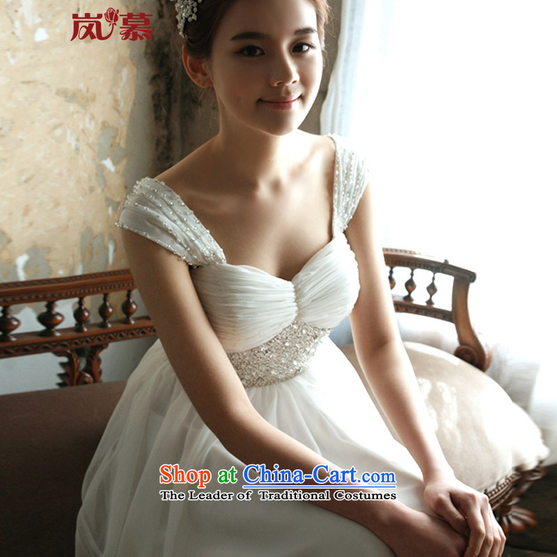 The sponsors of the 2015 New LAURELMARY, Sau San foutune chiffon small trailing wedding dresses Pure White (as shown in the color of the sponsors the....) L(B=90/W=74), shopping on the Internet