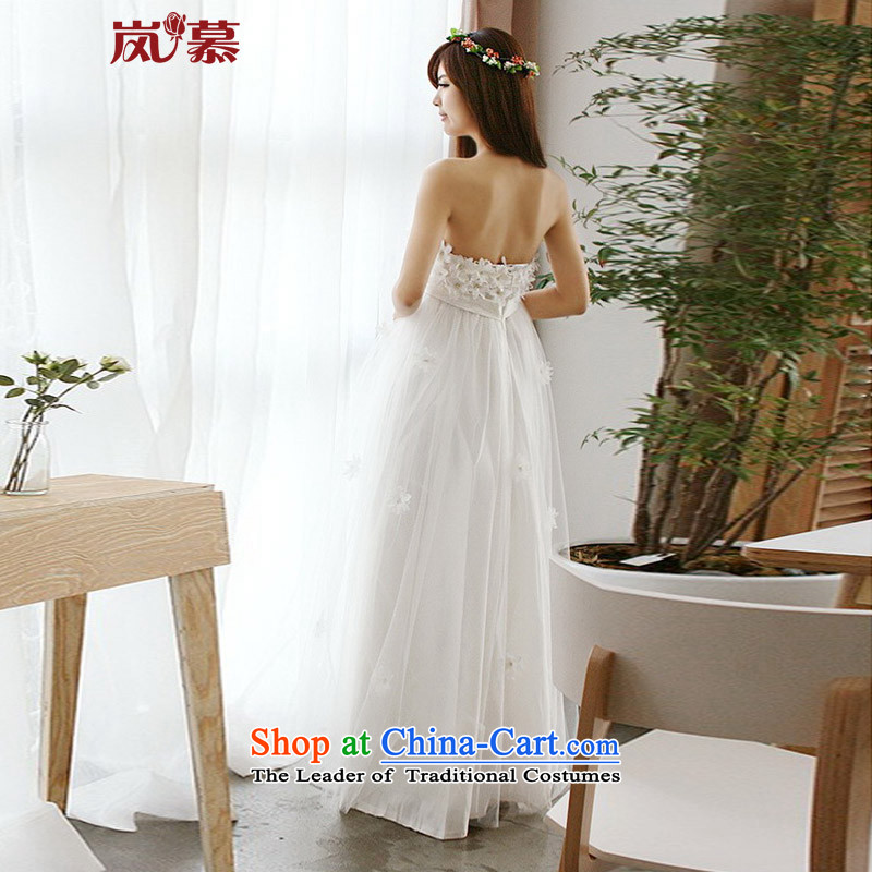The sponsors of the 2015 New LAURELMARY, Korean Top Loin of twine bow knot pregnant women wedding dresses M(B=85/W=69), pure white included the , , , shopping on the Internet