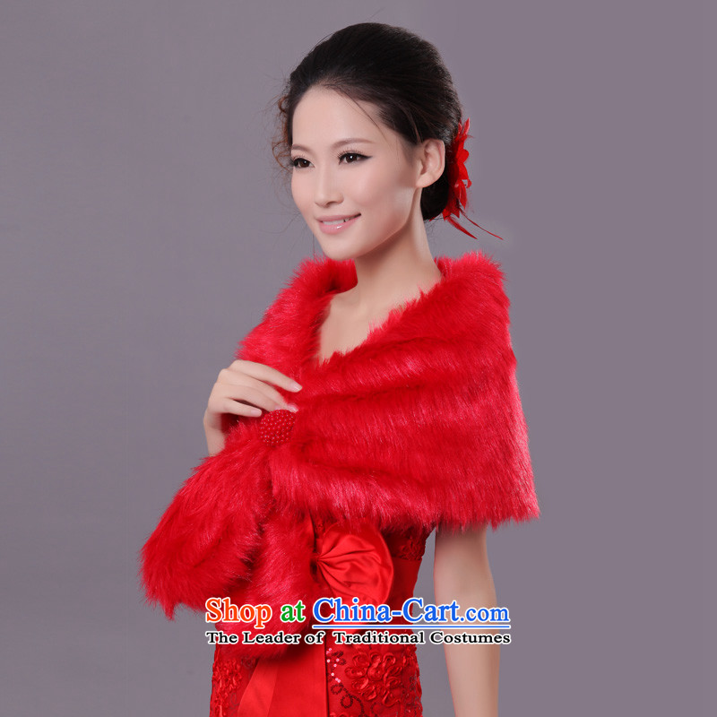  Wedding dress in spring and autumn mslover warm winter partner plush pearl large Ear Clip marriages FW121115 shawl , red hair, of Lisa (MSLOVER) , , , shopping on the Internet