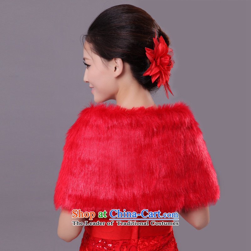  Wedding dress in spring and autumn mslover warm winter partner plush pearl large Ear Clip marriages FW121115 shawl , red hair, of Lisa (MSLOVER) , , , shopping on the Internet
