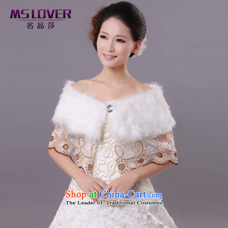 ?Wedding dress in spring and autumn mslover warm winter partner plush lace border marriages Red Shawl?FW121119 gross?Ivory