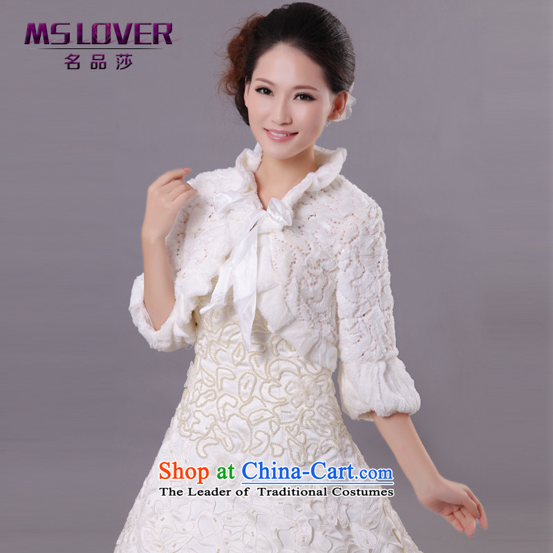 Mslover wedding dresses warm winter partner on-chip system horn cuff with velvet shawl FW121124 marriages gross Ivory