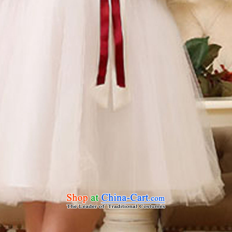 Doi m qi wedding dresses 2014 new anointed chest in a small short of flowers waistband dress stereo bon bon dresses evening dresses white S Demi Moor Qi , , , shopping on the Internet
