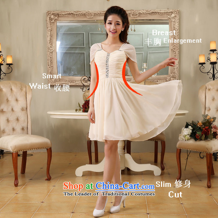 Doi m qi wedding dresses 2014 new package shoulder dress skirt shoulders small dress Sau San video thin dresses chiffon skirt beige S picture, prices, brand platters! The elections are supplied in the national character of distribution, so action, buy now enjoy more preferential! As soon as possible.