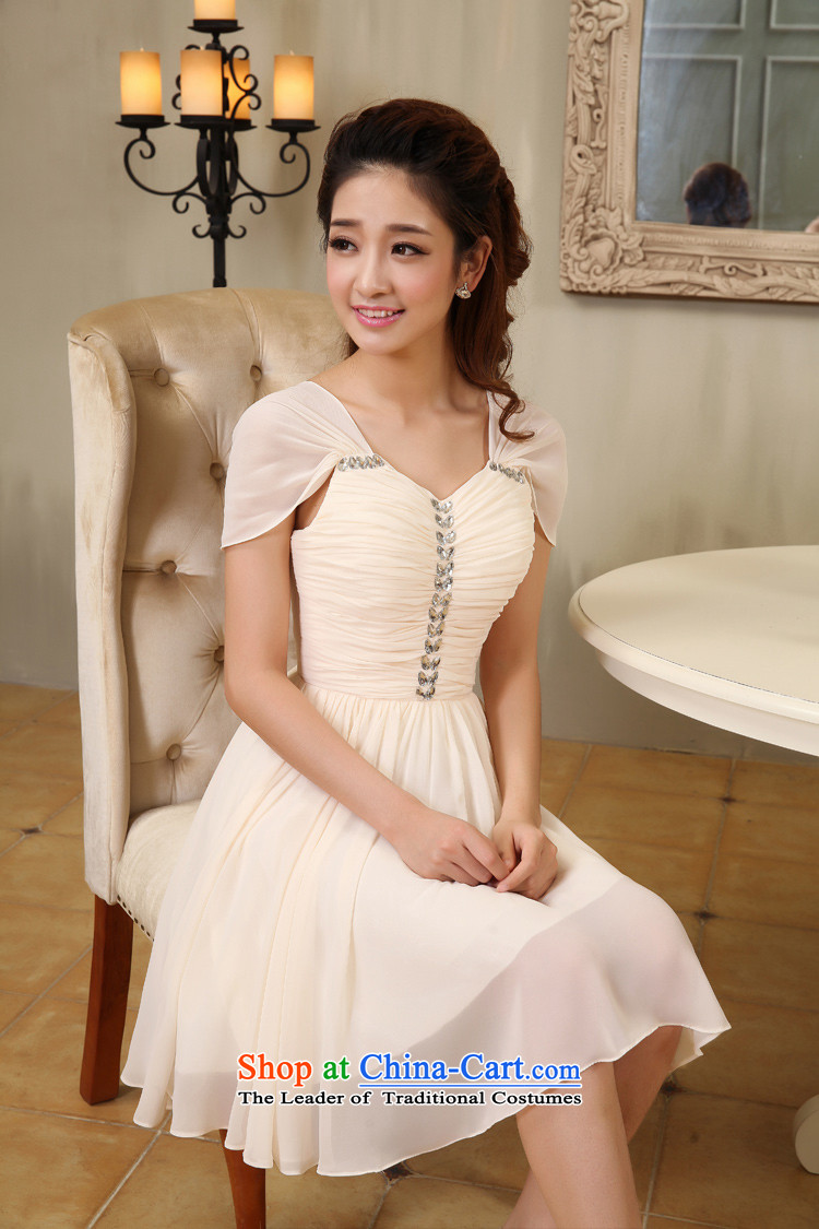 Doi m qi wedding dresses 2014 new package shoulder dress skirt shoulders small dress Sau San video thin dresses chiffon skirt beige S picture, prices, brand platters! The elections are supplied in the national character of distribution, so action, buy now enjoy more preferential! As soon as possible.