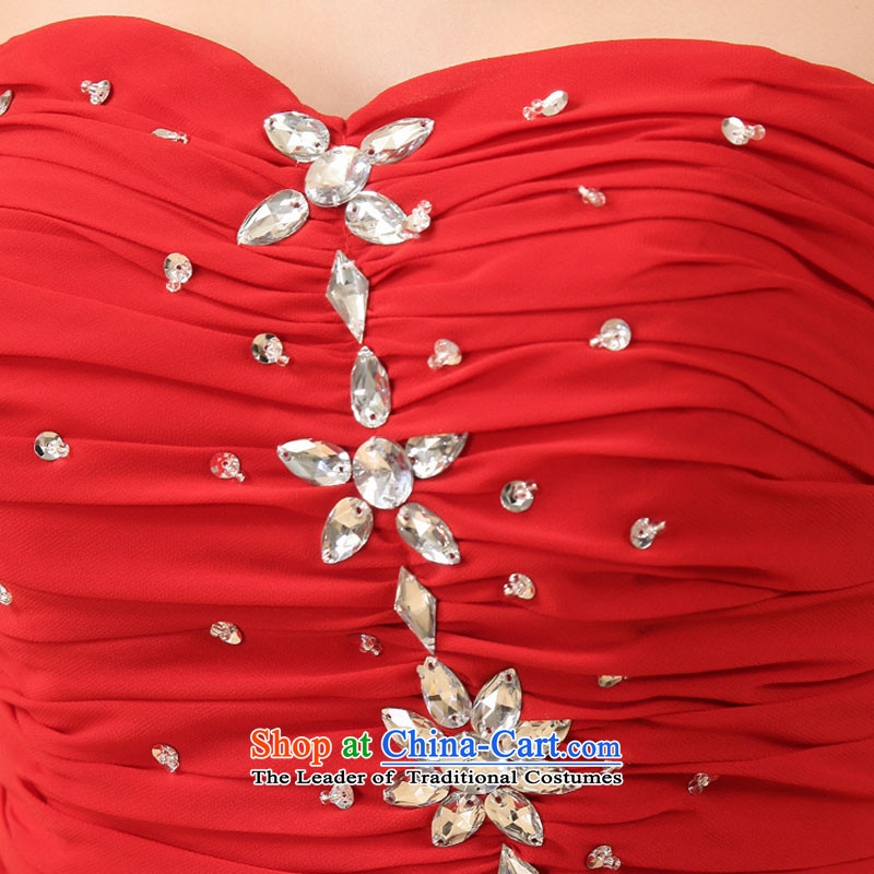 Wedding dress 2014 new anointed chest diamond small red dress short of evening dress suit skirt red XXL, Sau San Demi Moor Qi , , , shopping on the Internet