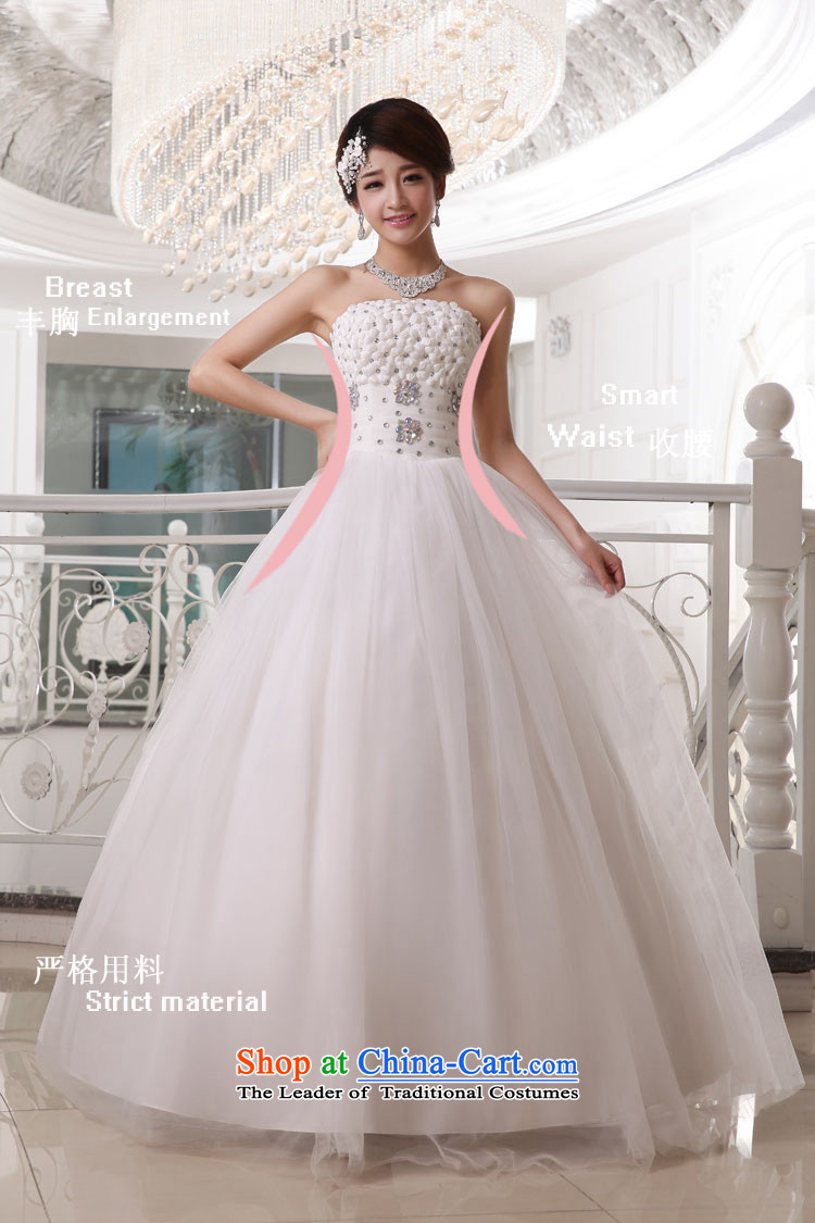 Wedding dress 2014 new diamond texture to his chest and flowers marriage killed yarn with adjustable thin video 