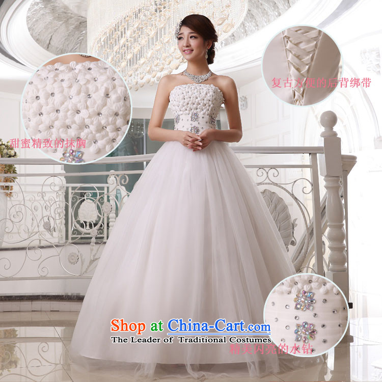 Wedding dress 2014 new diamond texture to his chest and flowers marriage killed yarn with adjustable thin video 