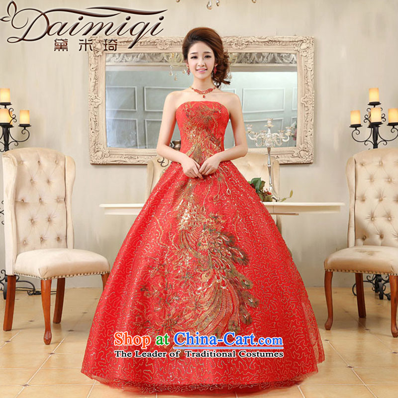 Doi m qi wedding dresses and chest in red wedding peacock wedding dresses Phoenix red bows services red S