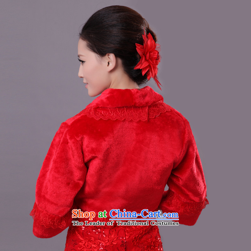 Mslover wedding dresses warm up Korean velvet lace horn long-sleeved marriages gross shawl vest FW121129 red, other Lisa (MSLOVER) , , , shopping on the Internet