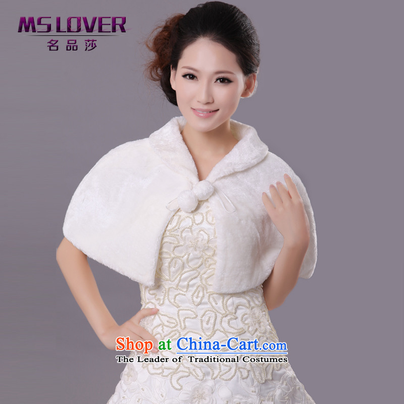 ?Wedding dress in spring and autumn mslover warm winter partner velvet flat for marriages gross shawl cloak?FW121137?m White