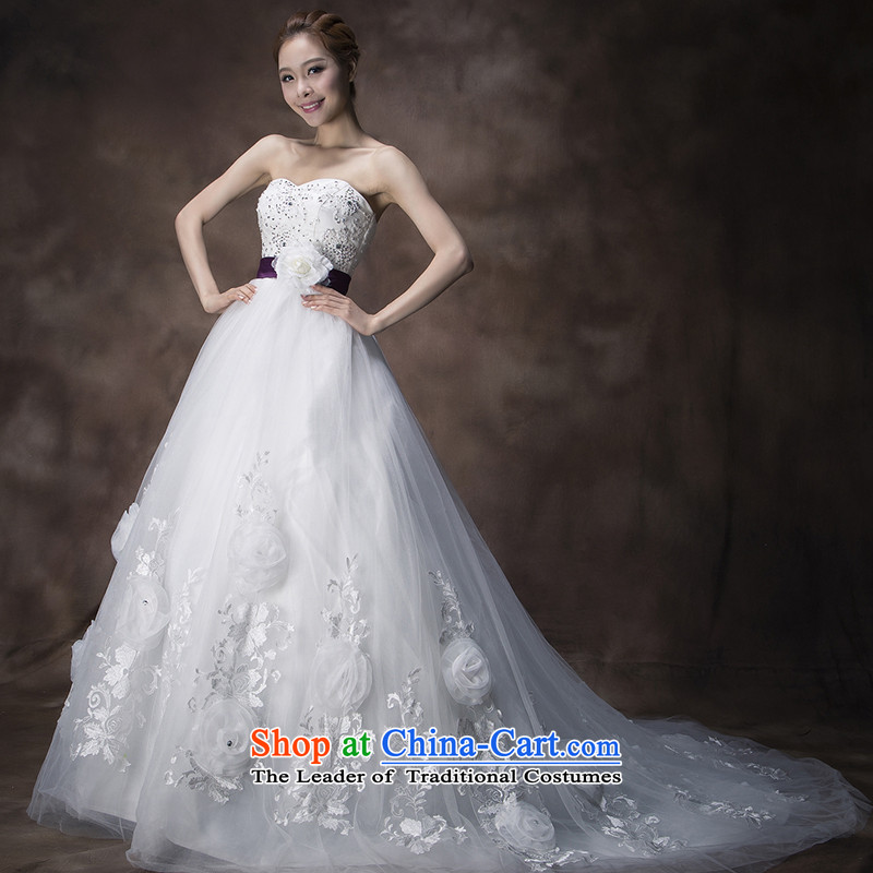Recalling that hates makeup and the spring and summer months Korean-style Deluxe Big tail flowers wedding diamond anointed chest lace The Princess Bride wedding dresses 2015H13742 White XL, recalling that hates makeup and shopping on the Internet has been