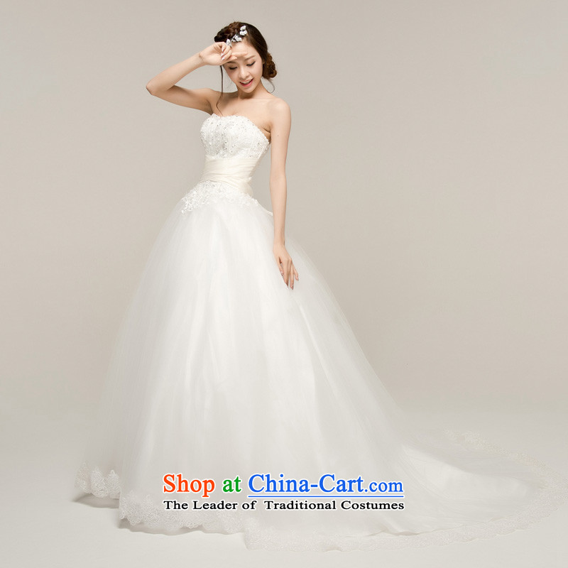 Recalling that hates makeup and summer 2015 new Korean Royal Princess Bride small trailing wedding wedding dress new wedding H13013 White XL, recalling that hates makeup and shopping on the Internet has been pressed.