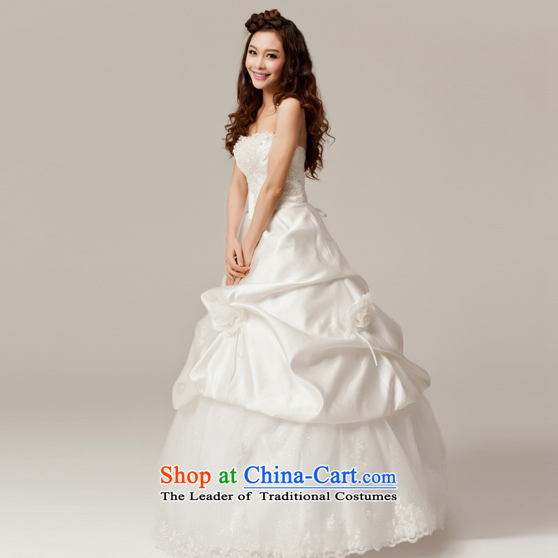 Recalling that hates makeup and spring and summer wedding dress the new Korean sweet Princess Mary Magdalene chest water drilling wedding bride to bind with H12031 align white S, recalling that hates makeup and shopping on the Internet has been pressed.