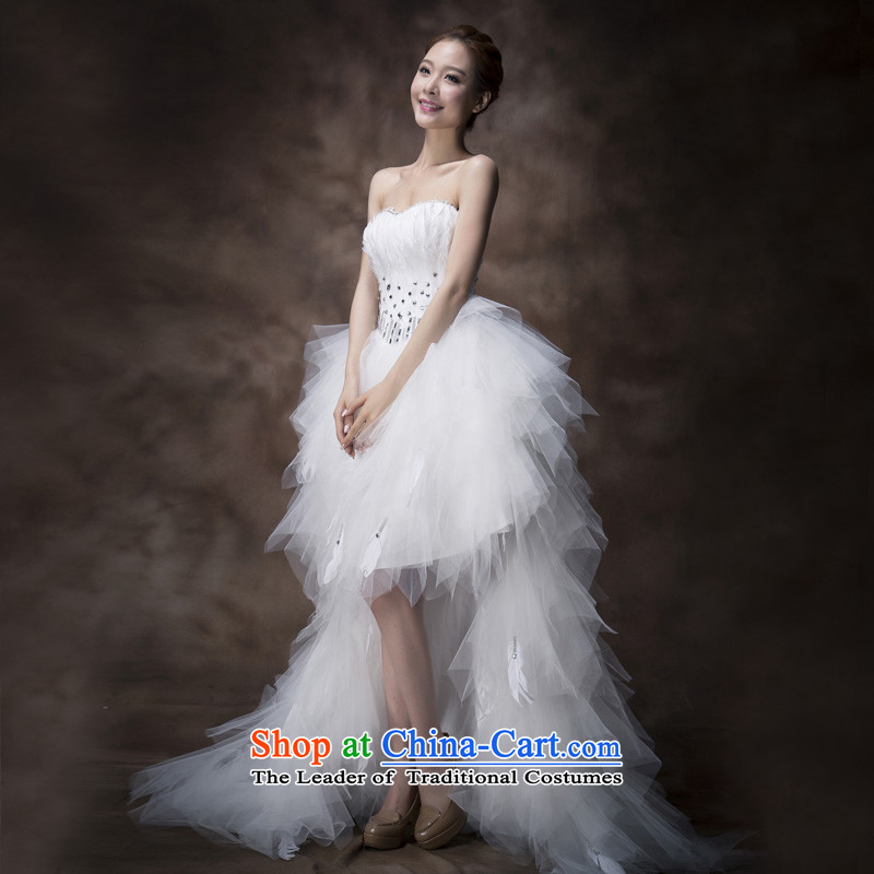 Recalling that hates makeup and summer 2015, before the new after short feathered wedding sweet anointed chest-dress small princess tail wedding H13735 White M, recalling that hates makeup and shopping on the Internet has been pressed.