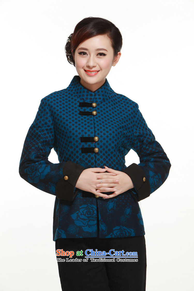 The new 2014 gross Ms. Tang dynasty jacket? t-shirt gross? collar elegance of the former Yugoslavia QW316 know Li blue XXL picture, prices, brand platters! The elections are supplied in the national character of distribution, so action, buy now enjoy more preferential! As soon as possible.