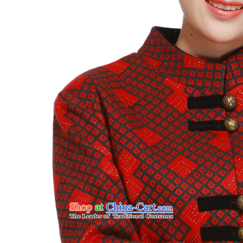 2014 new diamond pattern Tang blouses, improved gross jacket for the Former Yugoslavia is stylish and Li QW322 know wine red XXL, Yugoslavia (Q.LIZHI Li shopping on the Internet has been pressed.)