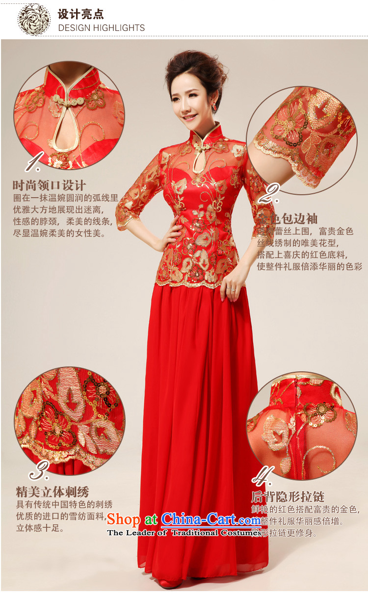 The population of Taiwan New red retro sexy lace qipao stylish improvement qipao bows qipao XS1980 sleeved red XL Photo, prices, brand platters! The elections are supplied in the national character of distribution, so action, buy now enjoy more preferential! As soon as possible.
