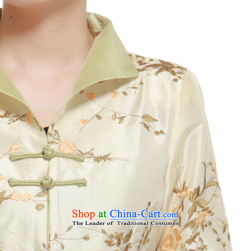 2014 new stylish improved embroidery Tang dynasty, Wang deduct 2 color T-shirt into a coat small Li aware of the  former Yugoslavia, L, beige QN2952 LI (Q.LIZHI) , , , shopping on the Internet