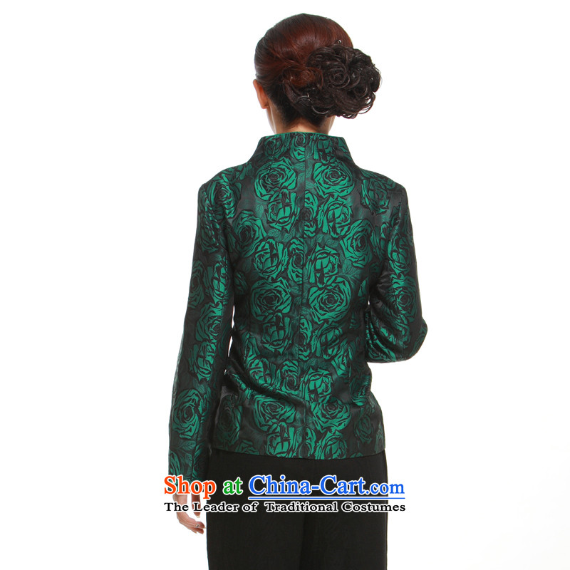(li) spring and autumn 2015 Ms. Tang dynasty NEW SHIRT rose up charge-back jacket retro improved sleek QN29122 GREEN XXL, know Li Li (Q.LIZHI Yugoslavia) , , , shopping on the Internet