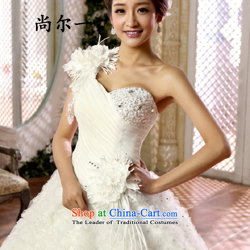 Taiwan's 2014 Korean brides wedding shoulder bride wedding dresses flowers bon bon skirt to align XS1929 wedding packageL