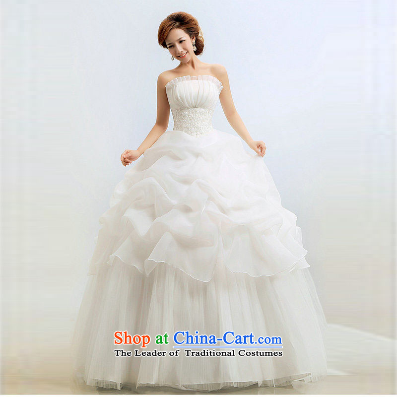 Taiwan's wedding dresses and chest to align the bride bon bon skirt winter Princess wedding XS2056 package XL, Taiwan's population has been pressed shopping on the Internet