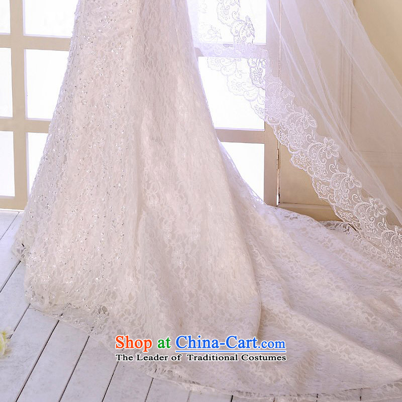 A bride wedding dresses new 2015 Korean Princess Deluxe anointed chest sin air small trailing white wedding 859 L, a bride shopping on the Internet has been pressed.