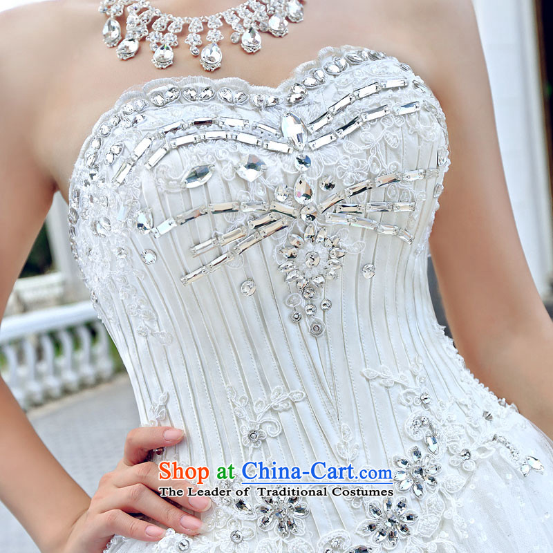 A bride wedding dresses new Korean Princess Deluxe wiping the chest long tail wedding A997 White M a bride shopping on the Internet has been pressed.