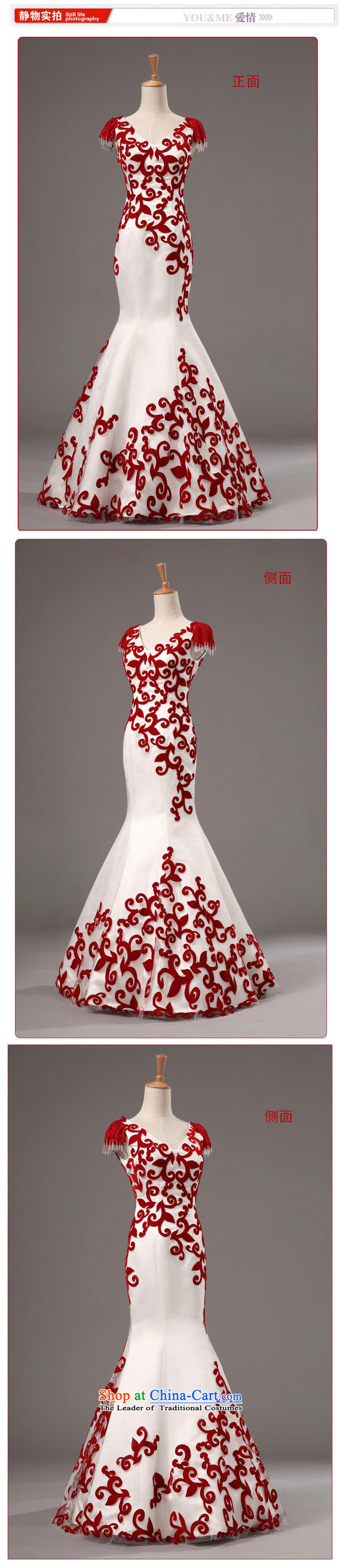 Taiwan New luxurious silk 2014 red and white crowsfoot long evening dresses bows services wedding dresses FW1967 performance white S picture, prices, brand platters! The elections are supplied in the national character of distribution, so action, buy now enjoy more preferential! As soon as possible.