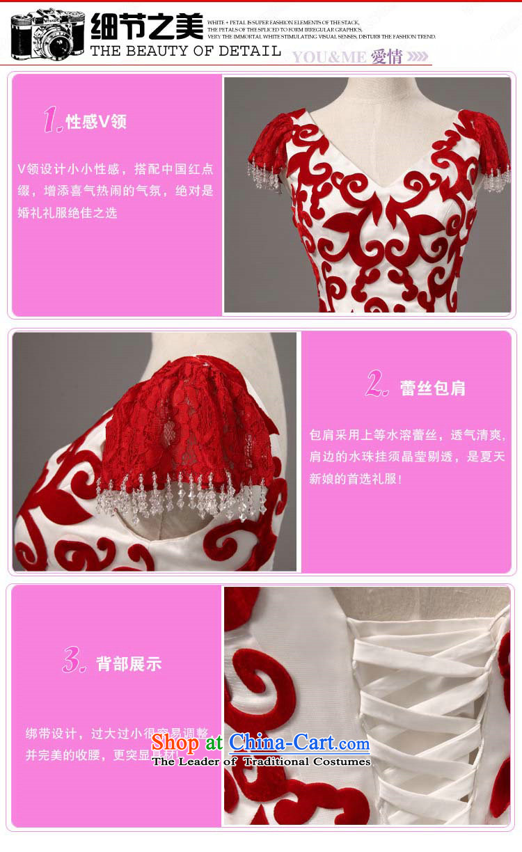 Taiwan New luxurious silk 2014 red and white crowsfoot long evening dresses bows services wedding dresses FW1967 performance white S picture, prices, brand platters! The elections are supplied in the national character of distribution, so action, buy now enjoy more preferential! As soon as possible.