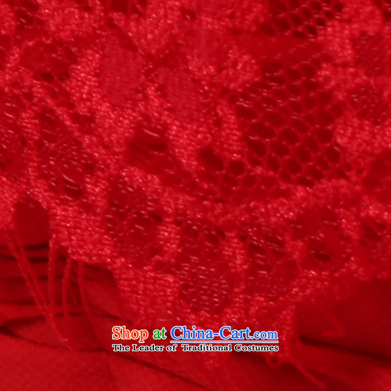 2014 new dress short skirt bride bridesmaid services serving the princess cuff bows wedding dresses won short skirts small version shoulders lace straps bon bon skirt red S Demi Moor Qi , , , shopping on the Internet