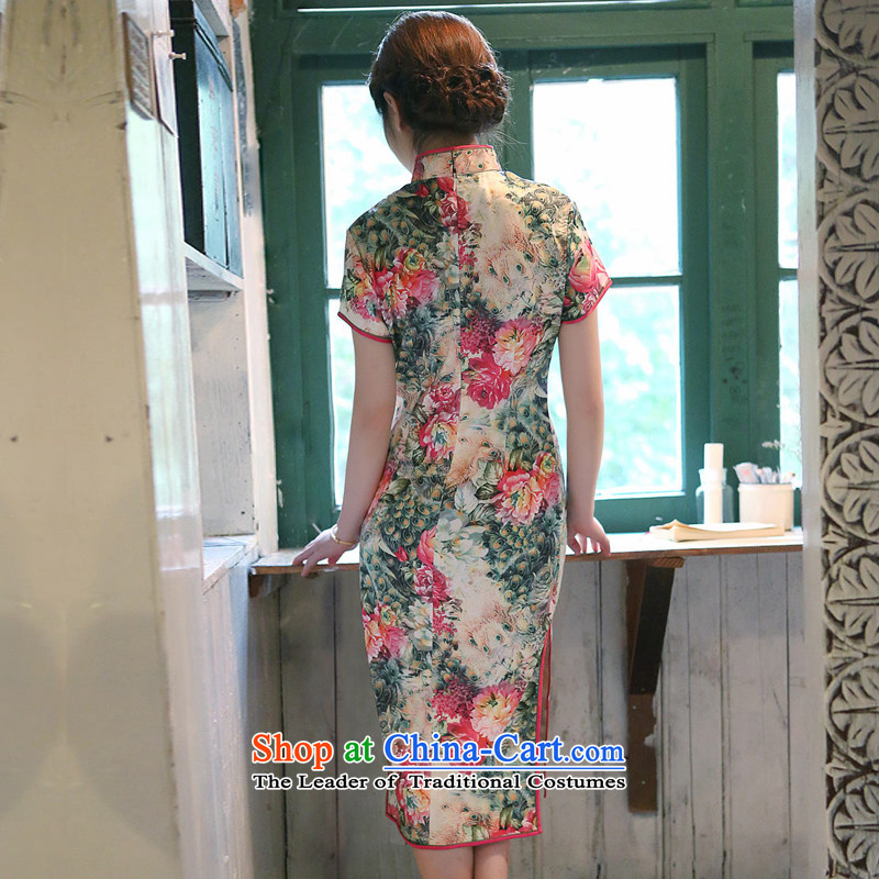 A Pinwheel Without Wind Flower for Yat improved Stylish retro long qipao autumn 2015 new improved load cheongsam dress suit XL, Yat Lady , , , shopping on the Internet