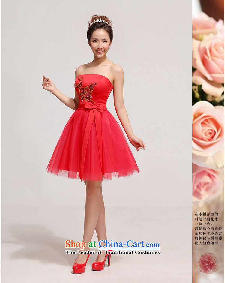 The Bride Korean baby wedding dresses skirt Fashion brides small Evening Dress Short bridesmaid dresses, bows to wipe the chest marriage red L picture, prices, brand platters! The elections are supplied in the national character of distribution, so action, buy now enjoy more preferential! As soon as possible.