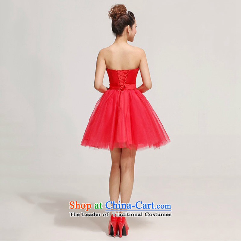 The Bride Korean baby wedding dresses skirt Fashion brides small Evening Dress Short bridesmaid dresses, bows to wipe the chest marriage red , L, darling Bride (BABY BPIDEB) , , , shopping on the Internet