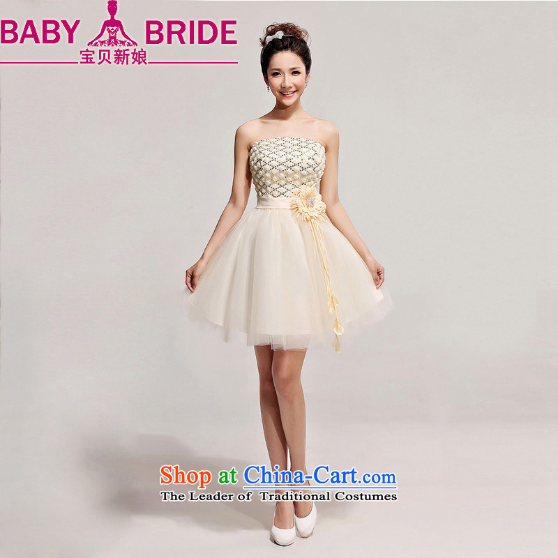 Baby bride bridesmaid short of small dress skirt the new bride 2014 wedding dress red bows dress, incense vogue Sau San color S