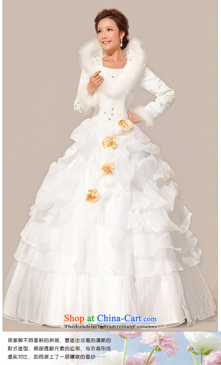 Baby bride wedding dresses 2014 new bride winter wedding gross cotton for wedding warm white long-sleeved cotton wedding pictures, prices, XL brand platters! The elections are supplied in the national character of distribution, so action, buy now enjoy more preferential! As soon as possible.