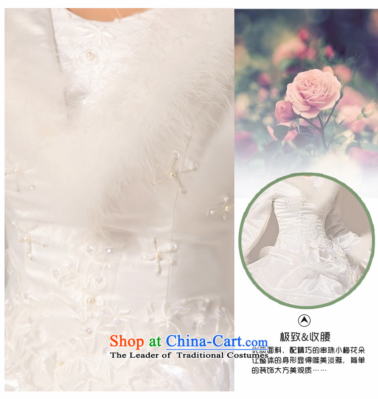 Baby bride wedding dresses new 2014 winter wedding with modern Korean gross long-sleeved plus cotton wedding word shoulder warm video thin wedding White M pictures, prices, brand platters! The elections are supplied in the national character of distribution, so action, buy now enjoy more preferential! As soon as possible.