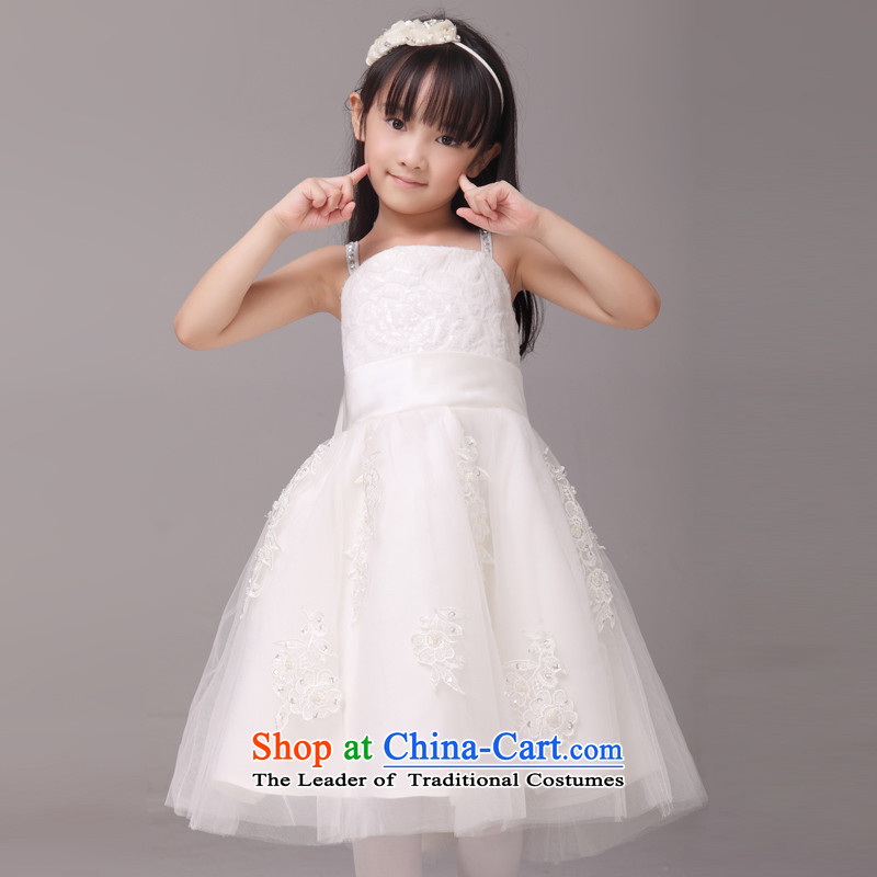 Mslover bow tie strap with lace girls princess skirt children dance performances to dress wedding dress Flower Girls dress 8817 m White 12 code (3-7 Day Shipping, Scheduled, Lisa (MSLOVER) , , , shopping on the Internet