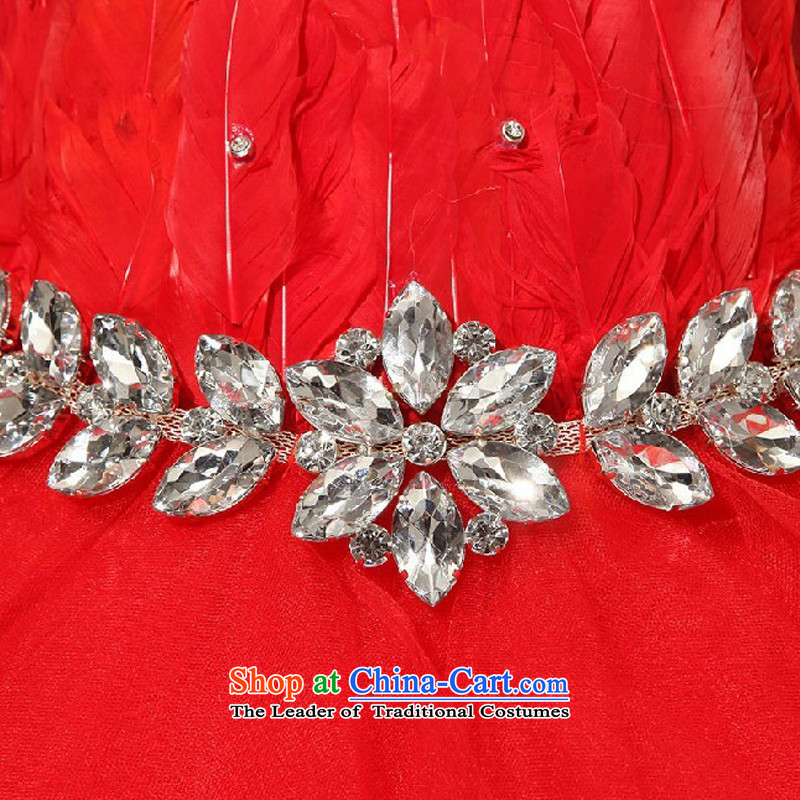 Baby bride wedding dresses red sister skirt feather small tents skirts and chest bridesmaid small dress short skirt as binding with short, feather sister small tents skirt red S, darling Bride (BABY BPIDEB) , , , shopping on the Internet