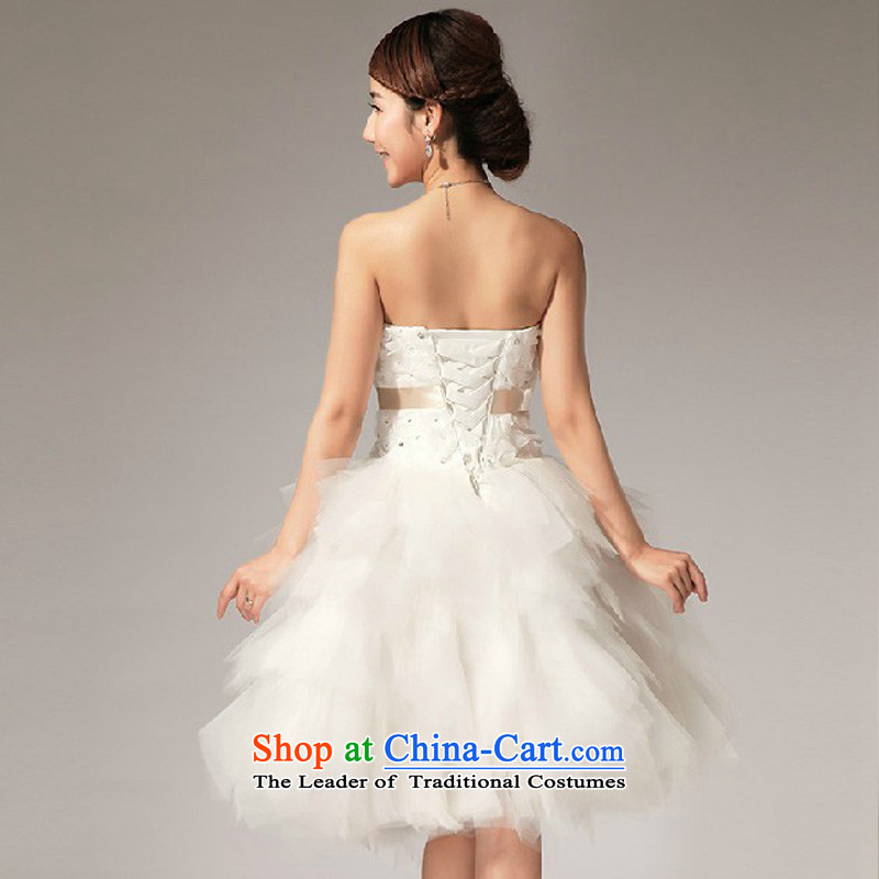 Baby wipe the new bride 2014 Chest Flower knee sister bridesmaid small dress short skirt LF112 sister white dresses , baby in Bride (BABY BPIDEB) , , , shopping on the Internet