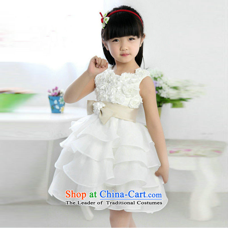 Taiwan's 2014 flower girl children's wear dresses bon bon skirt will show skirt children wedding dresses XS2165 white , 8 A , , , shopping on the Internet